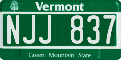VT license plate NJJ837