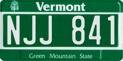 VT license plate NJJ841