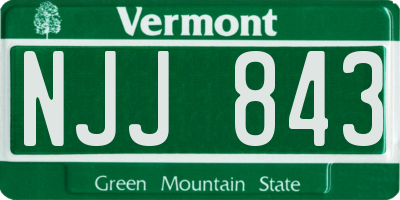 VT license plate NJJ843