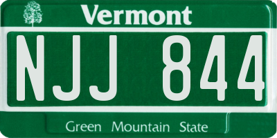 VT license plate NJJ844