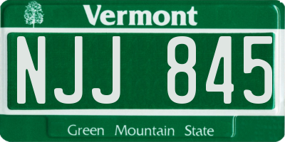 VT license plate NJJ845