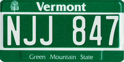 VT license plate NJJ847