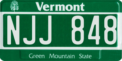 VT license plate NJJ848