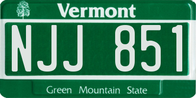 VT license plate NJJ851