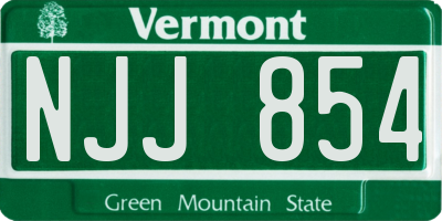 VT license plate NJJ854