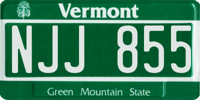 VT license plate NJJ855