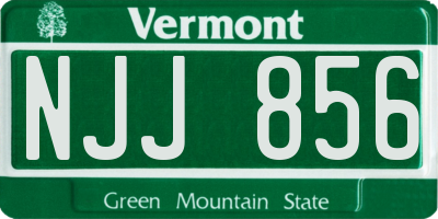 VT license plate NJJ856
