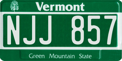 VT license plate NJJ857