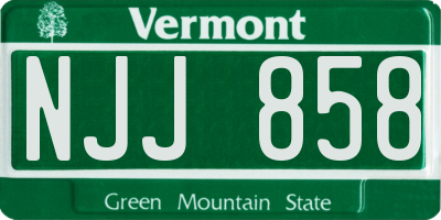 VT license plate NJJ858