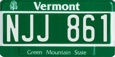 VT license plate NJJ861