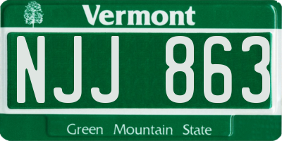 VT license plate NJJ863