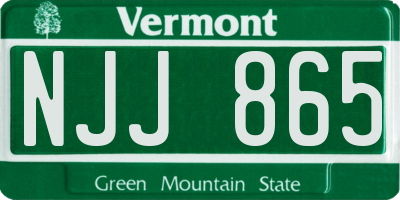 VT license plate NJJ865