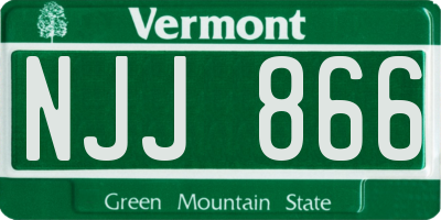 VT license plate NJJ866