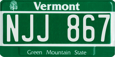 VT license plate NJJ867
