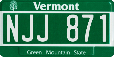 VT license plate NJJ871