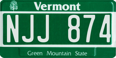 VT license plate NJJ874
