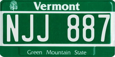 VT license plate NJJ887