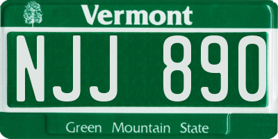 VT license plate NJJ890