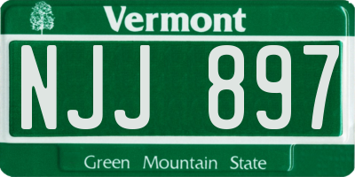 VT license plate NJJ897