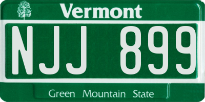 VT license plate NJJ899