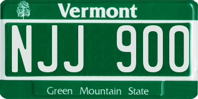 VT license plate NJJ900