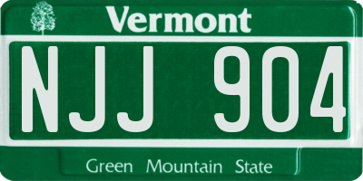 VT license plate NJJ904