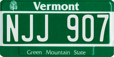 VT license plate NJJ907