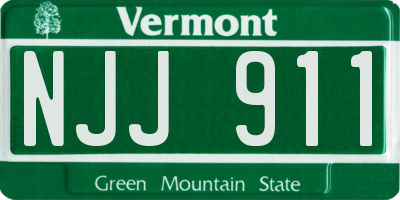 VT license plate NJJ911