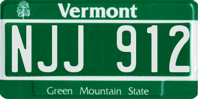 VT license plate NJJ912