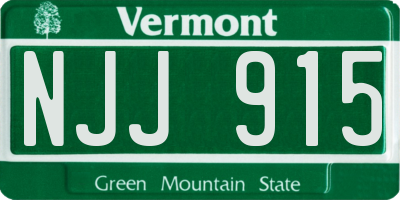 VT license plate NJJ915