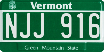 VT license plate NJJ916