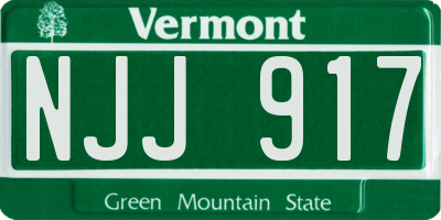 VT license plate NJJ917