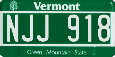 VT license plate NJJ918