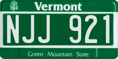 VT license plate NJJ921
