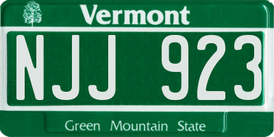 VT license plate NJJ923