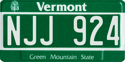 VT license plate NJJ924