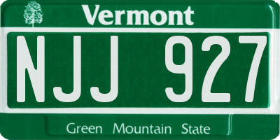 VT license plate NJJ927