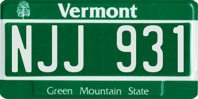 VT license plate NJJ931