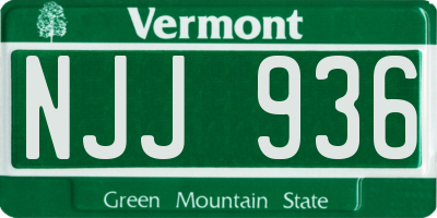 VT license plate NJJ936