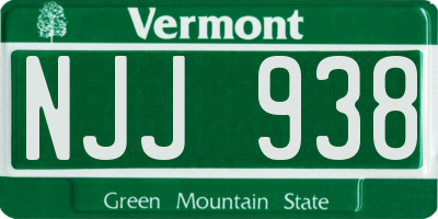 VT license plate NJJ938