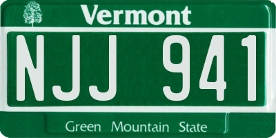 VT license plate NJJ941