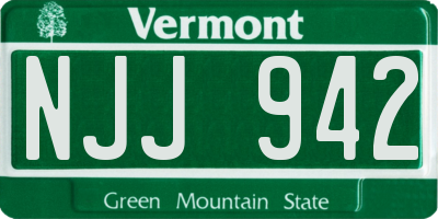 VT license plate NJJ942