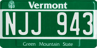 VT license plate NJJ943