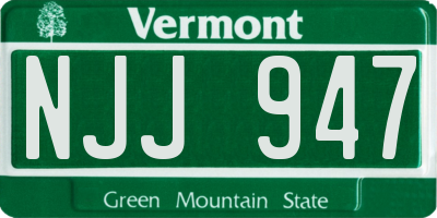 VT license plate NJJ947