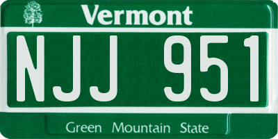 VT license plate NJJ951