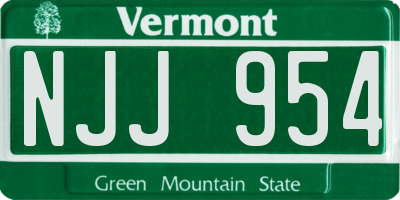 VT license plate NJJ954