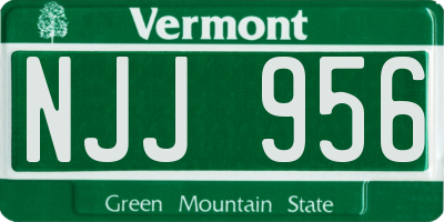 VT license plate NJJ956