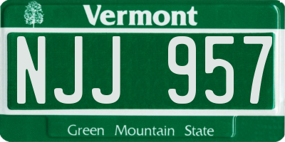 VT license plate NJJ957