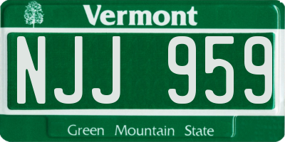 VT license plate NJJ959