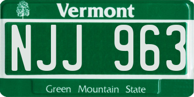 VT license plate NJJ963